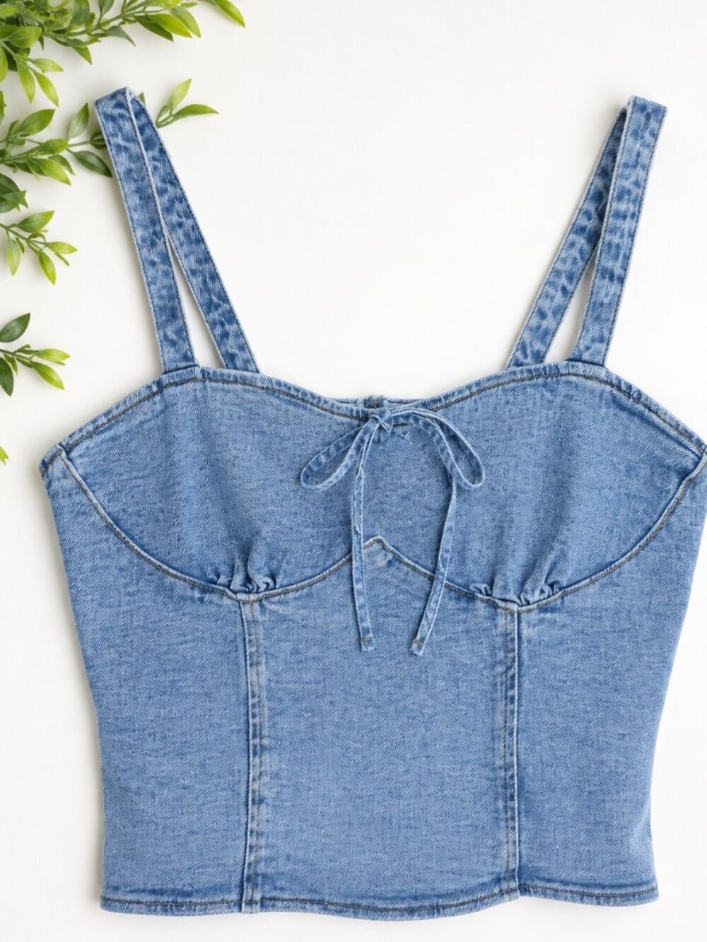 Denim Corset Top Bustier Y2K Indie Cool Girl Concert Summer